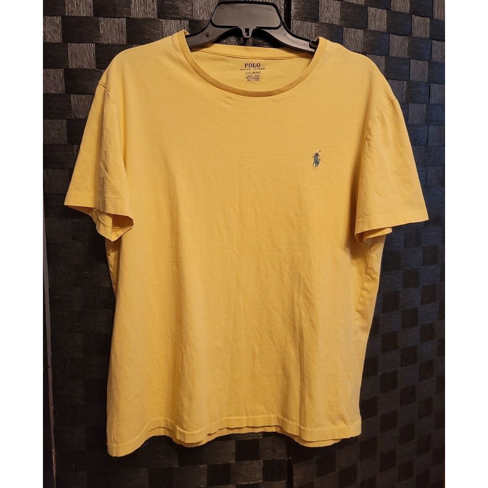 Polo Ralph Lauren Pale Yellow with Light Blue Pony T-Shirt size Large